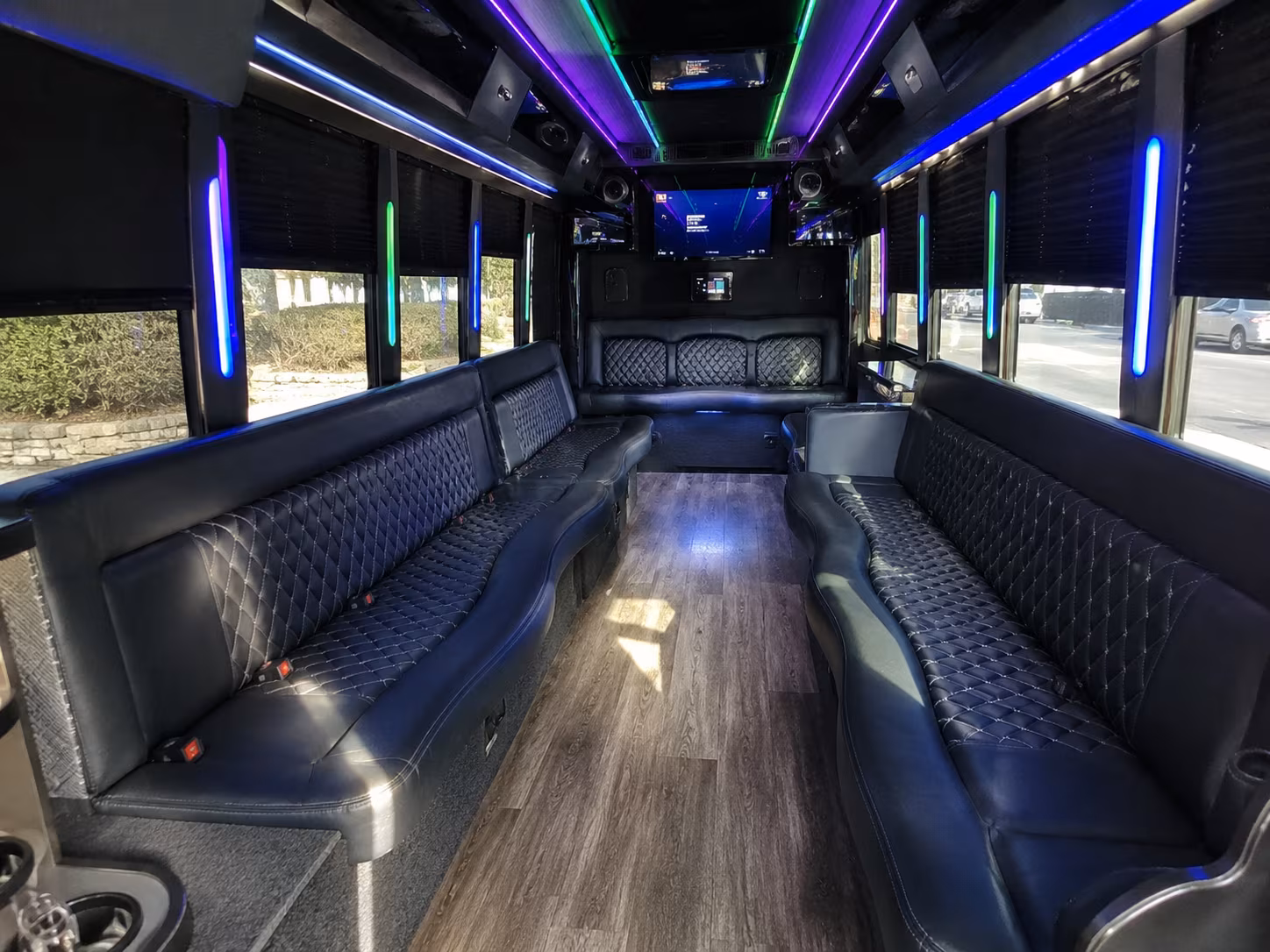 gloucester 15 passenger party bus interior