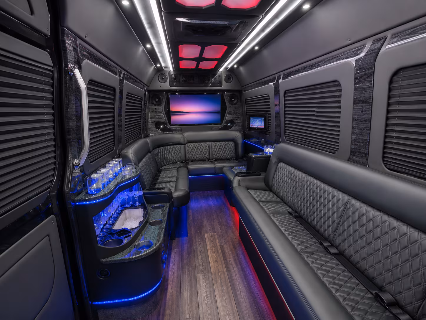 gloucester 28 passenger party bus inside