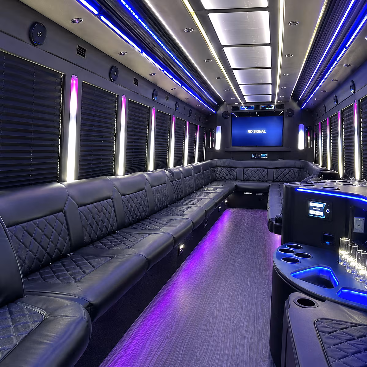 gloucester 30 passenger party bus inside