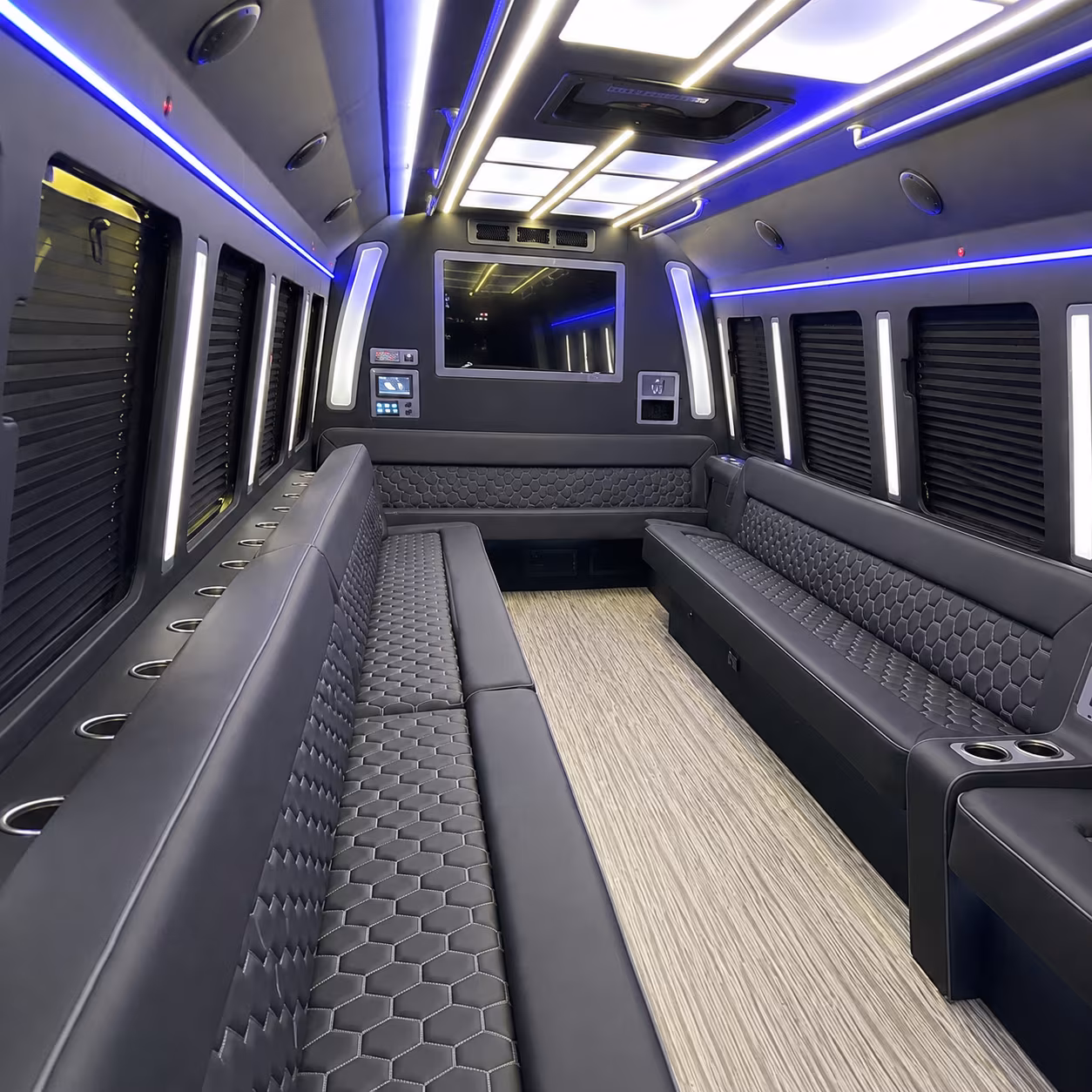 gloucester 40 passenger party bus inside